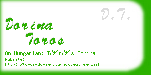 dorina toros business card